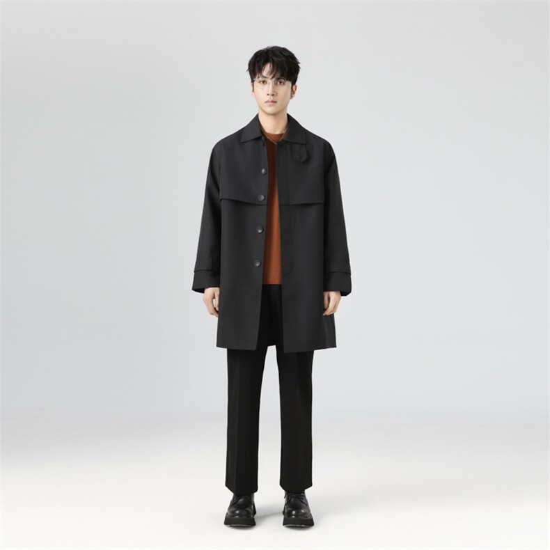 秋季英伦风韩版宽松中长款潮风衣外套FY023P118控158XZ402-2货足,男装风衣,星座402-2