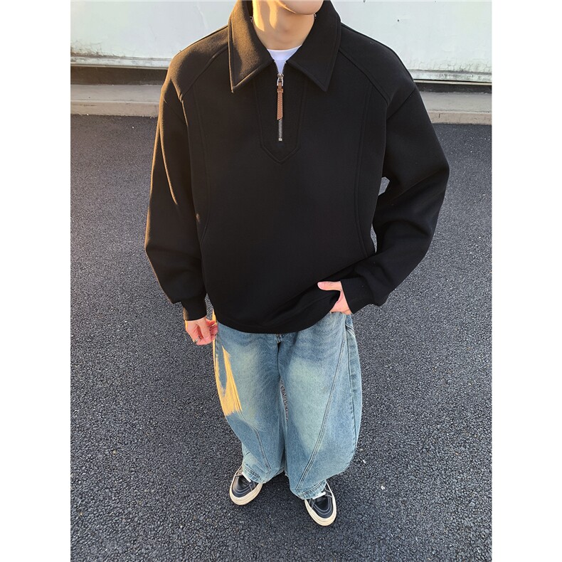 春季新款轻熟休闲风POLO领卫衣WY05512-P55,男装Polo衫,星座308B-2