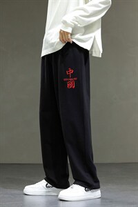 22/秋冬新款港风运动裤潮牌休闲裤潮流男裤直筒拖地裤子男士K61图片