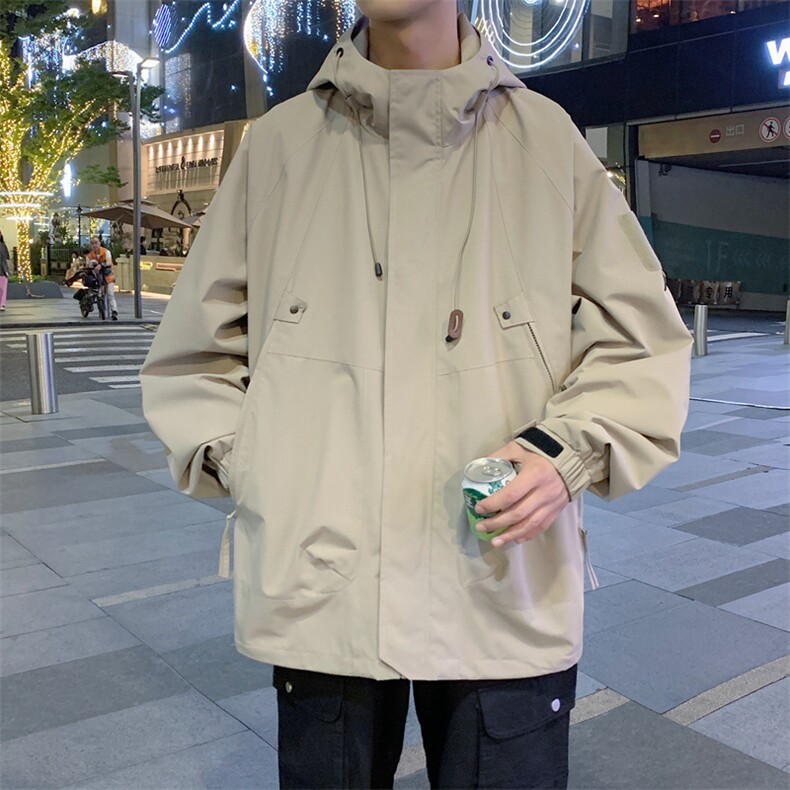 冲锋衣男高品纯色宽松夹克外套DSA157B-J90-P60,男装夹克,电商A157B