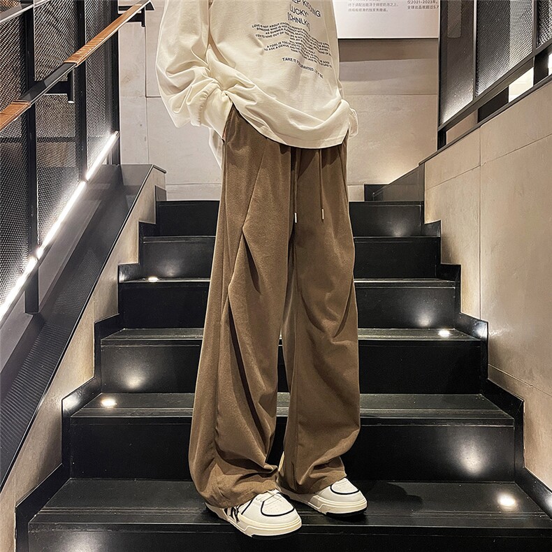 2024新款灯芯绒宽松直筒休闲裤潮流现货K8215-P34,男装休闲裤,星座512-3