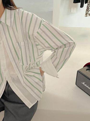 撞色条纹衬衫，女装衬衫，TVMV(4F)