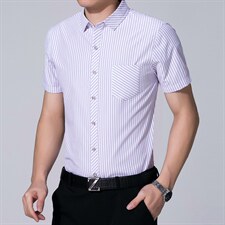 夏季新款格子衬衫男冰丝短袖商务休闲寸衫中年男士爸爸衬衣，男装衬衫，电商B212（原钱塘6029）