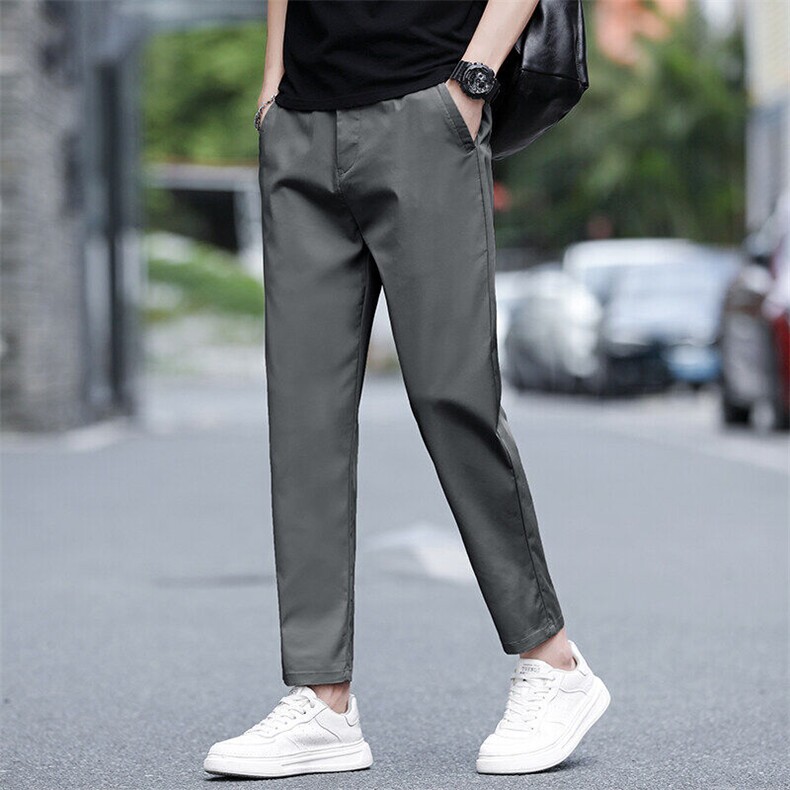 九分裤男士修身冰丝薄款小西裤子男生2026夏季新款休闲裤D989-P45图片