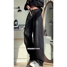 美式复古牛仔裤男女春季设计感宽松垂感直筒阔腿长裤子RK3180-P40，男装牛仔裤，星座412-3