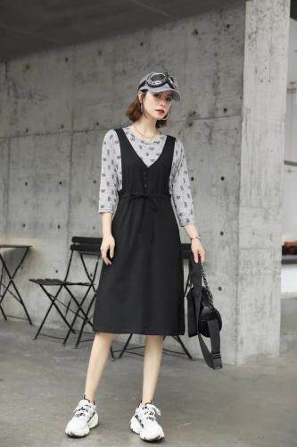 假两件套连衣裙，女装连衣裙，琪轩蔓莎