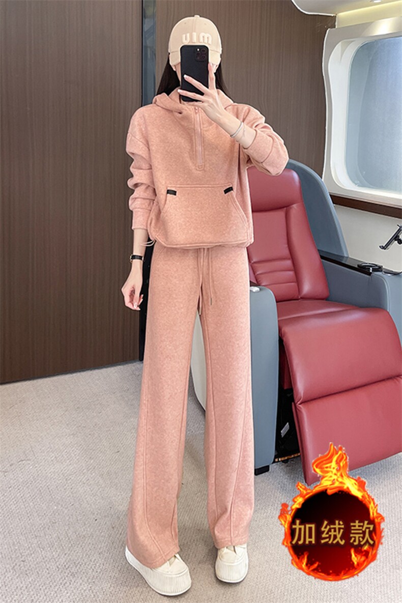 女秋冬新款加绒时尚休闲百搭两件套潮,女装套装/套裙,江南