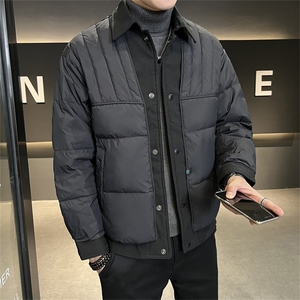 标90绒 2025冬季店主风翻领简约保暖羽绒服外套男8082-P260图片