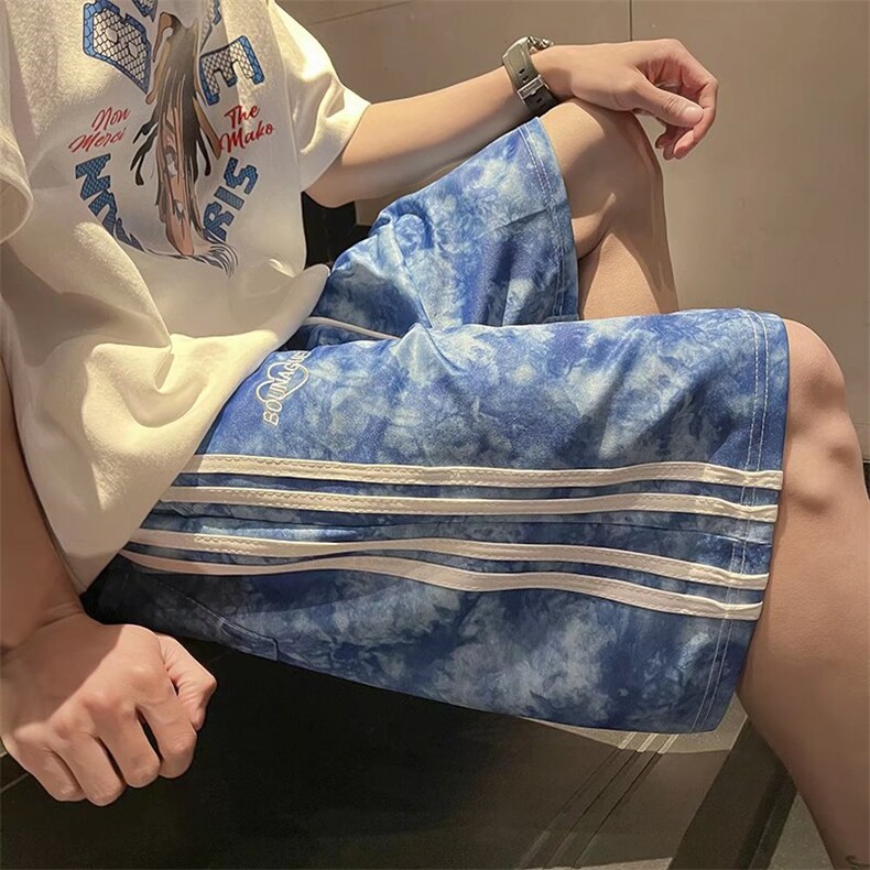 扎染短裤男夏季外穿ins超火5分裤炸街CK43P28,男装休闲裤,星座1116-2