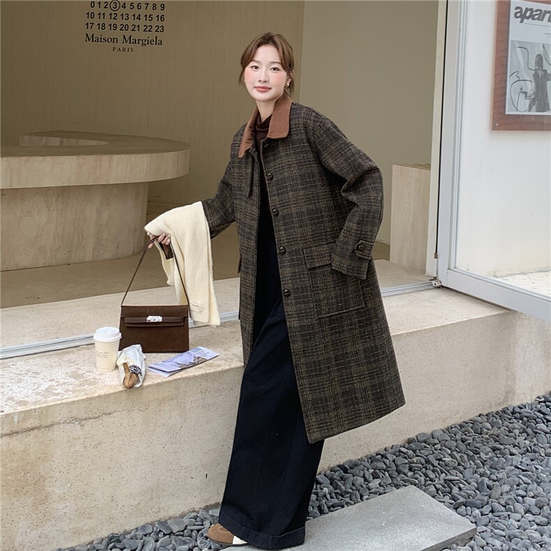大货已出格纹大衣外套C258-890P150K238,女装风衣,2C258