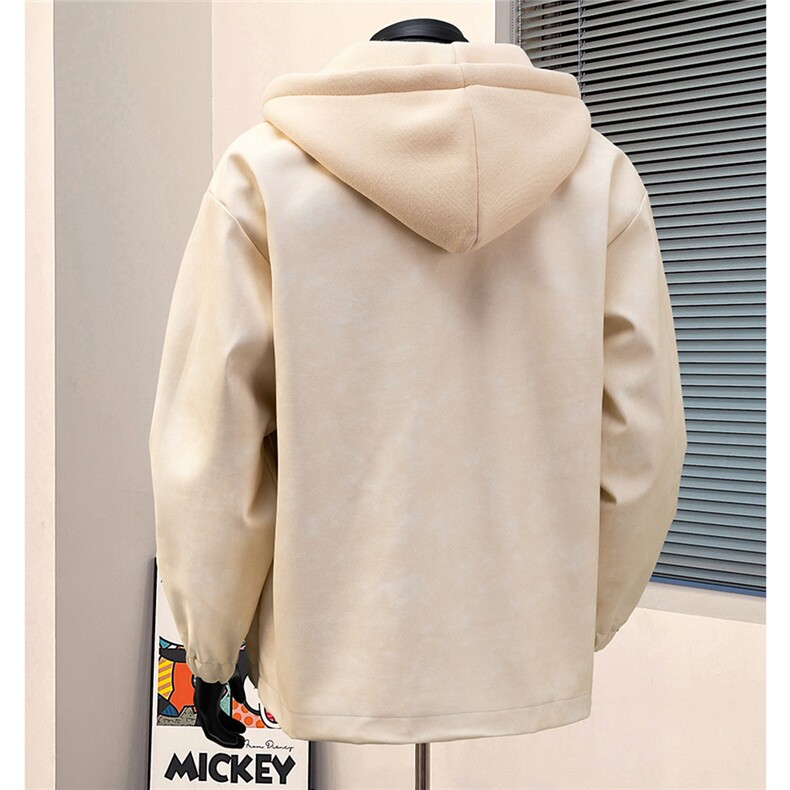 1假两件复古金属装饰大码M-5XL面层：PU皮夹克男JK77767P108，男装夹克，星座226-2