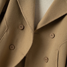 双面呢大衣女中长款2025秋冬新款修身显瘦小个子毛呢外套女羊毛，女装双面呢大衣，优远毛呢大衣