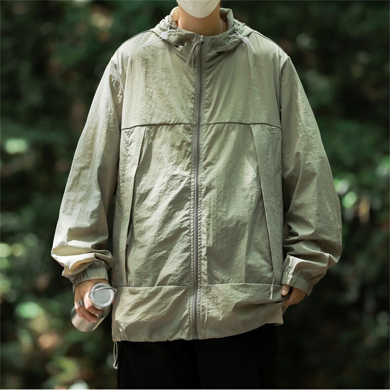 夏季新款潮流连帽冰丝防晒衣男户外运动冲锋衣夹克现货W8234-P42,男装防晒衣,星座512-4