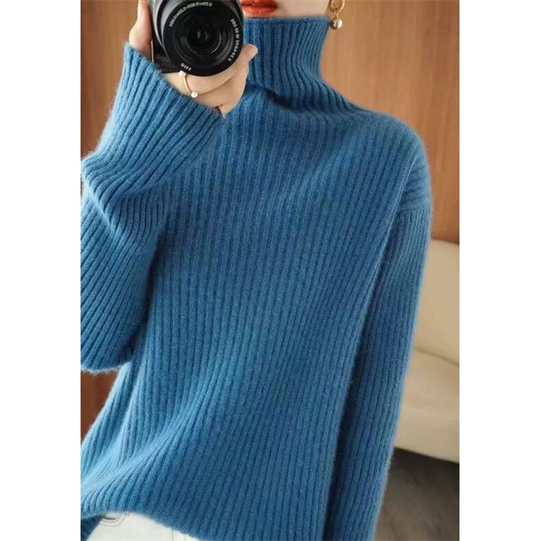 2025年秋季时尚百搭通勤简约休闲高领，女装针织衫/毛衣，忠诺羊绒