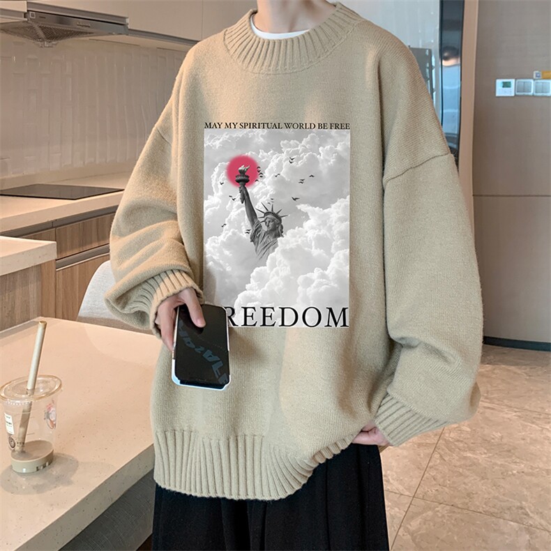 半高领毛衣男士大码针织衫男毛线衣男M18326-P45加绒款-P65,男装针织衫/毛衣,电商A040