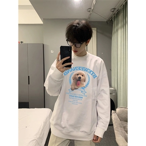 抖音得物 现货高品质美式宽松圆领印花卫衣 新款重磅卫衣 ADY106图片