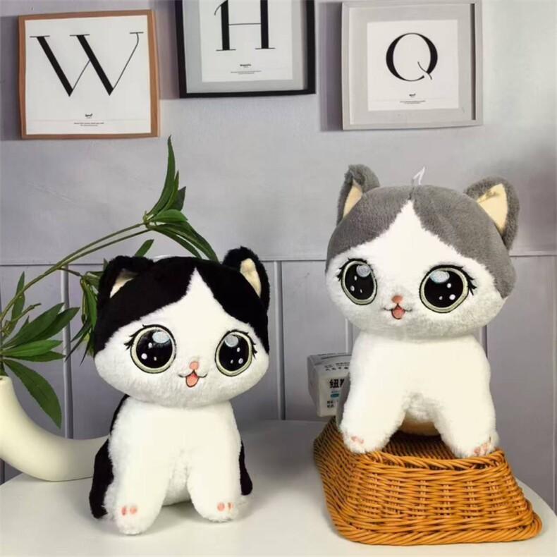 仿真可爱萌软朵朵猫十寸毛绒玩具，十寸十五寸毛绒玩具厂家