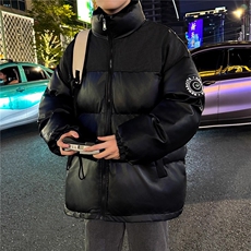 冬季美式PU皮羽绒服男加厚韩版ins潮流面包服宽松外套MF356-P88，男装羽绒服，星座412-3