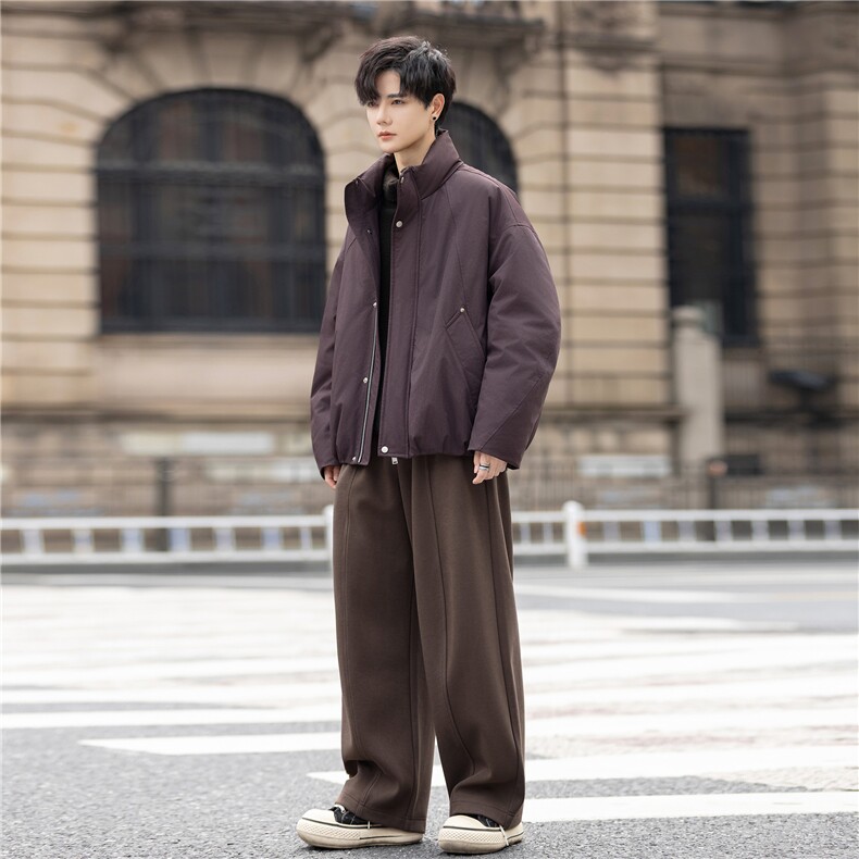 厚绳收腰直筒裤高密针织休闲裤男装运动卫裤阔1859-P150控268,男装休闲裤,电商A355（原A415）