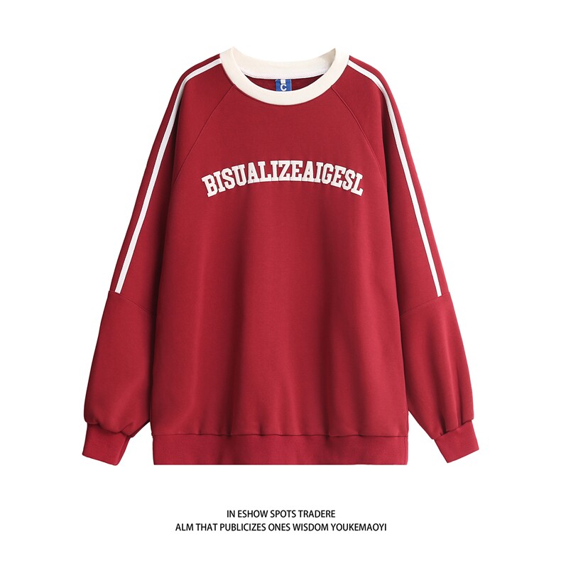 白底20123秋装套头圆领发泡宽松卫衣大码秋季外套男女装S232-P58，女装短外套，电商A233-2