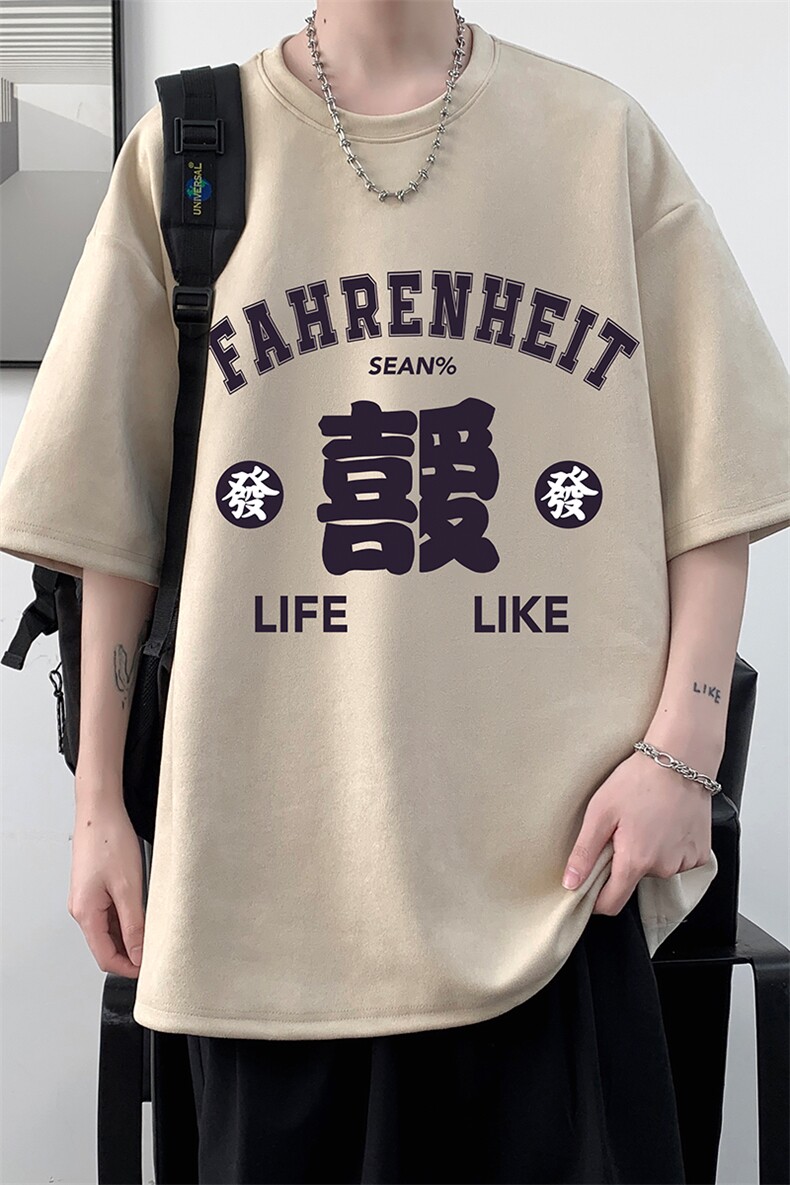 麂皮绒短袖t恤男大码半袖男JD82256-P25,男装T恤,电商A040