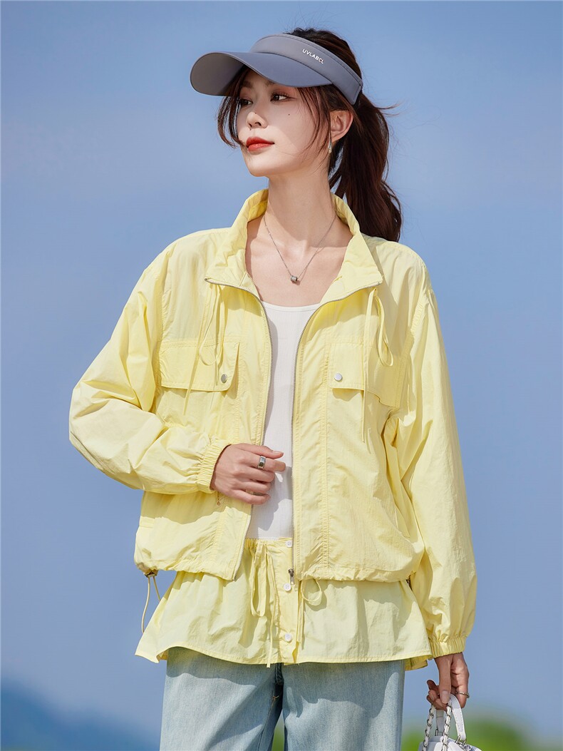 现货2026夏季新款时尚两件套城市户外宽松型休闲妈妈轻薄短外套,女装防晒衣,靓衣阁