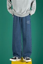 主推秋冬心电图牛仔裤宽松直筒老爹裤X715NZ007批45控68，男装牛仔裤，星座715