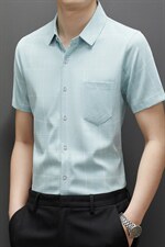 夏季2023新款短袖衬衫男士商务修身休闲百搭上衣衬衣潮流，男装衬衫，电商B212（原钱塘6029）