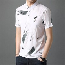 2021夏季男士新款短袖T恤数码印花商务休闲polo衫B97005P65，男装Polo衫，电商D230