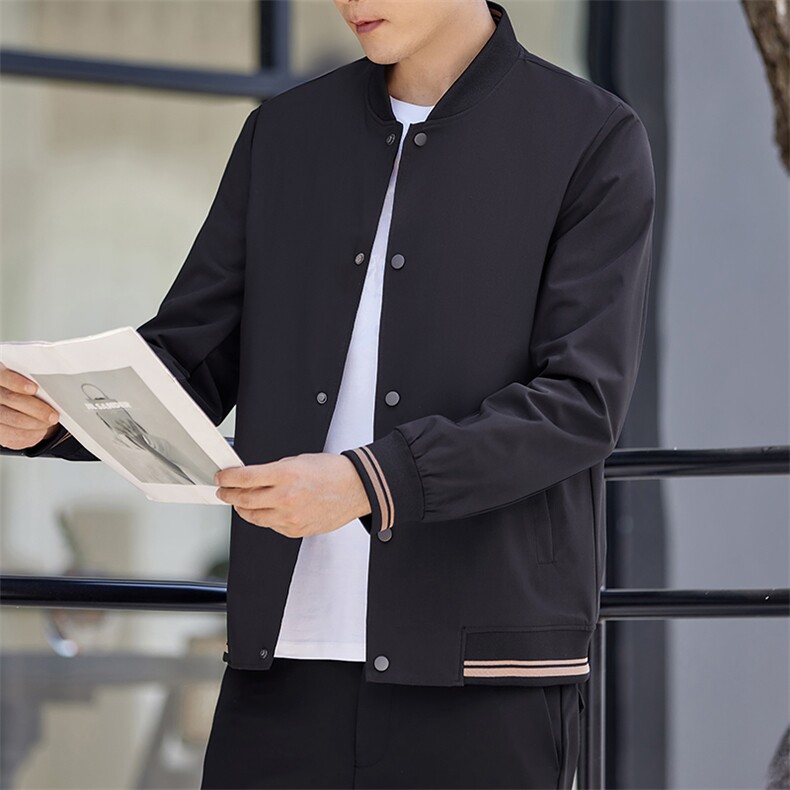 B-NA206男士2024年秋季新款长袖中老年爸爸装外套棒球领夹克外套，男装夹克，电商B360