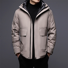 V2501钱塘2020-3秋冬中老年男士连帽羽绒服保暖休闲百搭外套P245，男装羽绒服，钱塘207-3