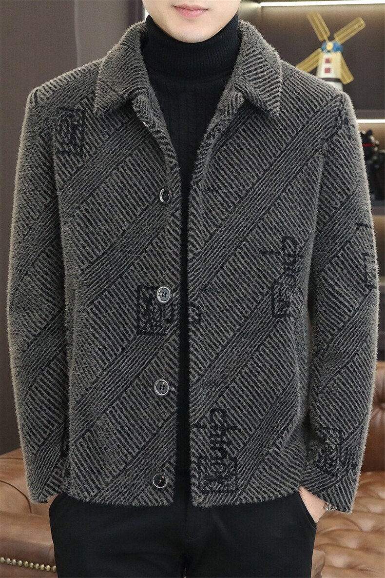 新款冬季男士修身潮流翻领加棉加厚毛呢外套大衣D68P135控228,男装毛呢大衣,电商B226-2（原B217-2）