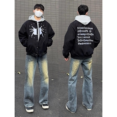 潮美式街头蜘蛛夹克棒球服cleanfit潮牌宽松外套JK612特P60，男装夹克，星座908-1