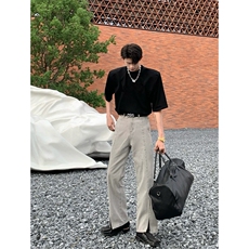 光板垫肩T恤纯色纯棉重磅短袖（现货支持二开T2430-P23网图，男装T恤，星座1213
