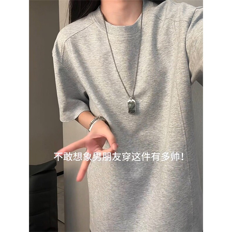 2026夏季新款拼接短袖T恤女解构圆领打底男X64122-TP14不,男装T恤,电商A102