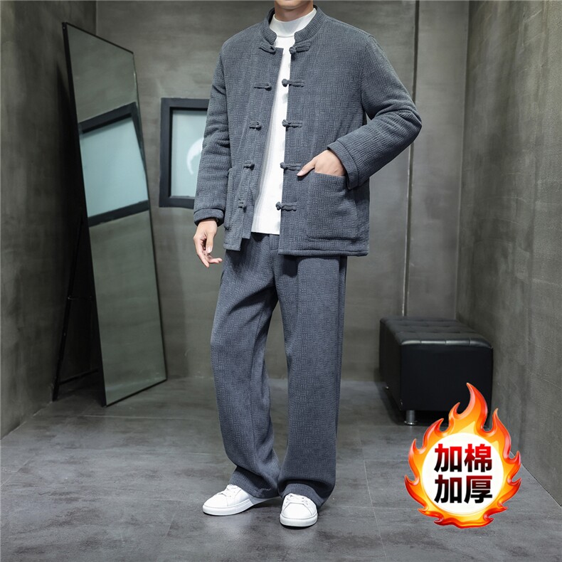2025冬季风套装中式复古唐装棉衣欧棉绒保暖棉袄TZ2533-P205,男装棉衣,电商A008