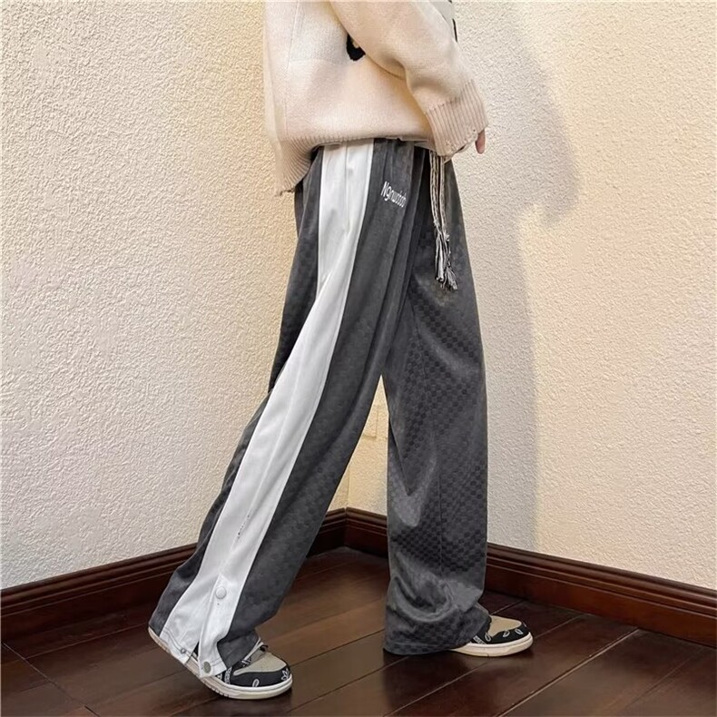 男秋季新款港风棋盘格休闲裤B457P40,男装休闲裤,星座1116-2