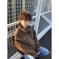 现货不缺货2026新款假两件皮衣外套1209-1-JK17-P108（网图），男装皮衣，星座1209-1