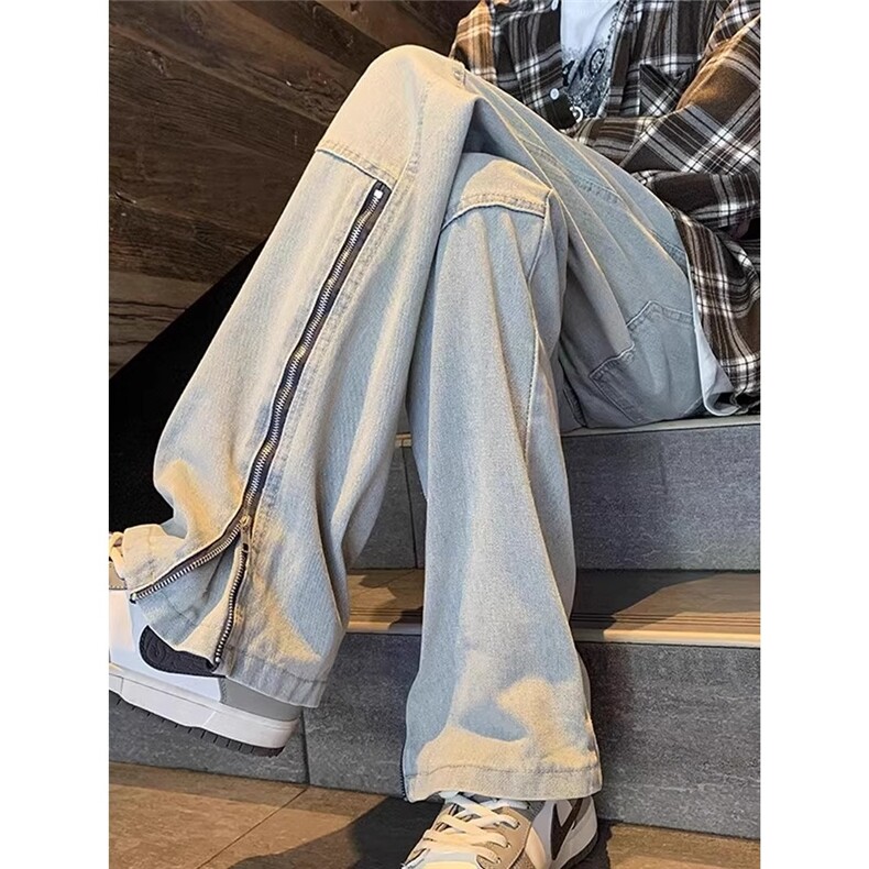 cleanfit修身牛仔裤男生高级感裤子美式高街vibe微喇裤，男装牛仔裤，星座506A