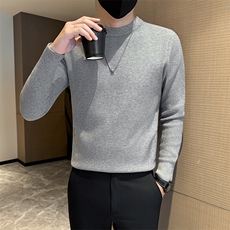 秋冬纯色圆领套头针织打底衫店主社会小伙痞帅301A-1/M97/P48，男装T恤，星座301A-1