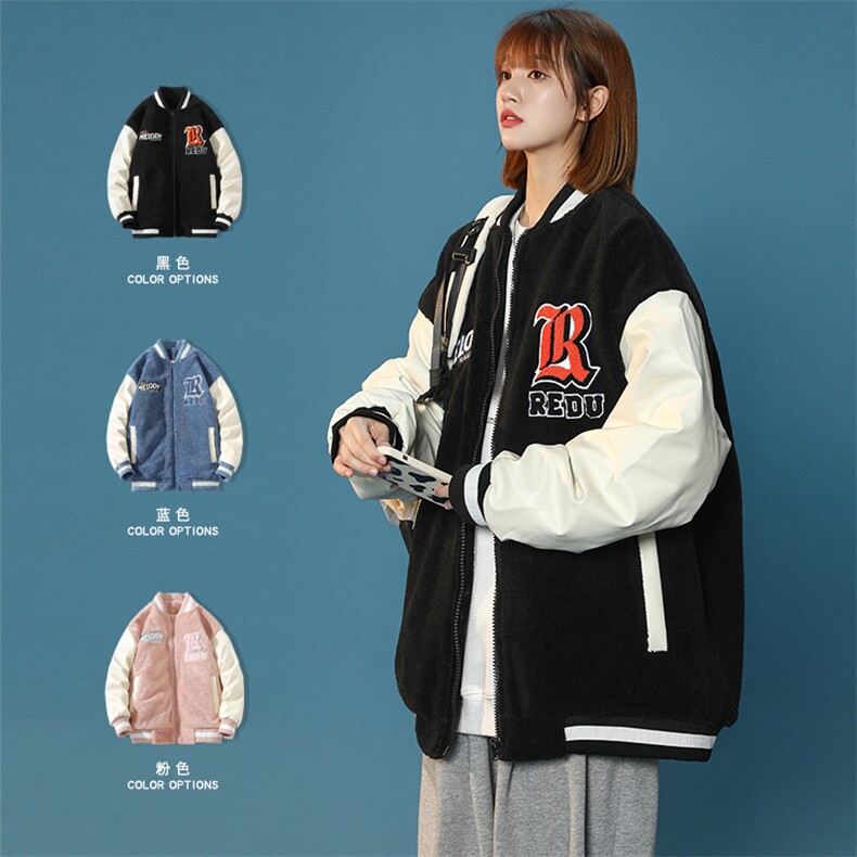 冬季中性加绒加厚棉服棒球服简约棉衣外套男女 8890-P115控价138图片