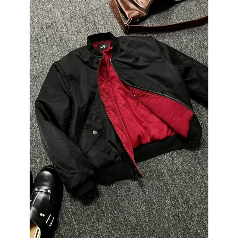 网图boxy正肩型男红内里防泼水短款夹克版棉服外套W1826/特P88,男装夹克,电商B350