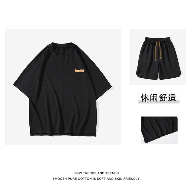 夏季潮牌短袖短裤休闲运动衣服2024新款冰丝套装TZ30-特批68,男装休闲套装,星座718