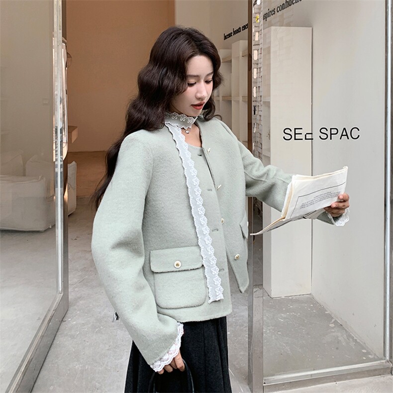 2025年冬季双面呢小香风短款毛呢外套7323-P230-K318,女装毛呢外套,2C109