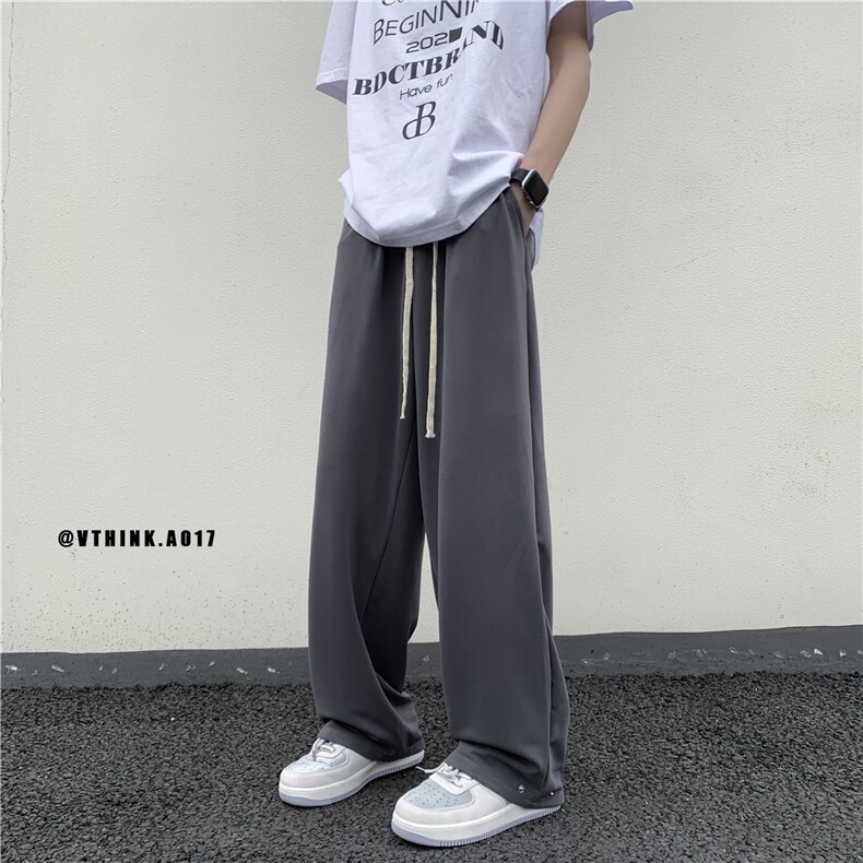 直播款春夏冰丝裤宽松休闲裤拖地裤垂感小西裤A017K609P50,男装西裤,电商A017
