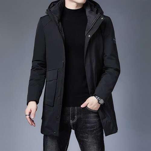 冬季中年羽绒服男中长款爸爸冬装休闲外套中年男士SFT92968-P335，男装羽绒服，电商B212（原钱塘6029）