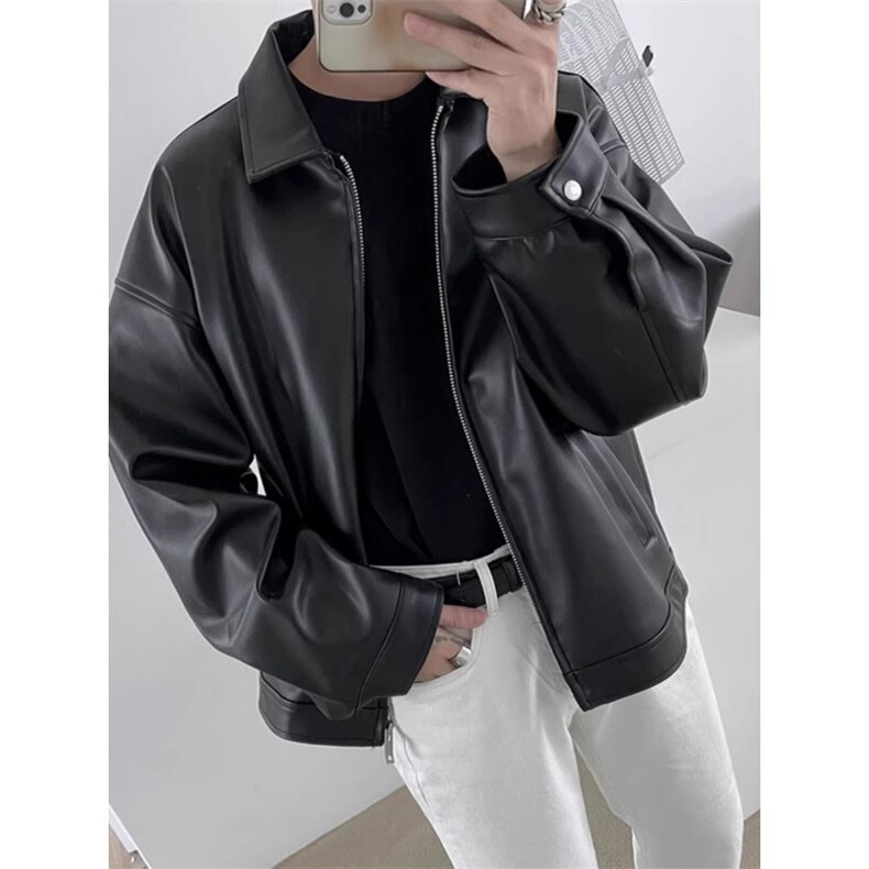 1506-1/J73191/P66痞帅皮衣外套男士PU皮休闲棒球服机车夹克潮牌,男装夹克,星座1506-1
