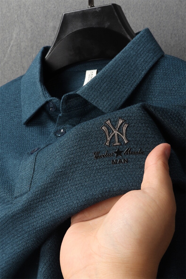 中老年长袖t恤男士卫衣2026年秋季新款上衣服休闲翻领Polo衫男装,男装T恤,电商B212（原钱塘6029）