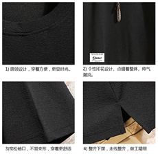 Q11062-P30春夏季七分袖t恤男大码五分袖男短袖中袖砖墙挂拍，男装T恤，电商A040A