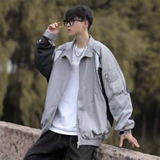 高品质秋款男夹克工装大口袋拉链拼色冲锋衣休闲外套JK0922P75，男装夹克，星座1013-1